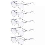 eyekeeper.com 5 Pack Retro Oval Reading Glasses Include Sunglasses R071 Eyeglasses White Smoke Clear-5pcs / without magnification,Clear-5pcs / +0.50,Clear-5pcs / +0.75,Clear-5pcs / +1.00,Clear-5pcs / +1.25,Clear-5pcs / +1.50,Clear-5pcs / +1.75,Clear-5pcs / +2.00,Clear-5pcs / +2.25,Clear-5pcs / +2.50,Clear-5pcs / +2.75,Clear-5pcs / +3.00,Clear-5pcs