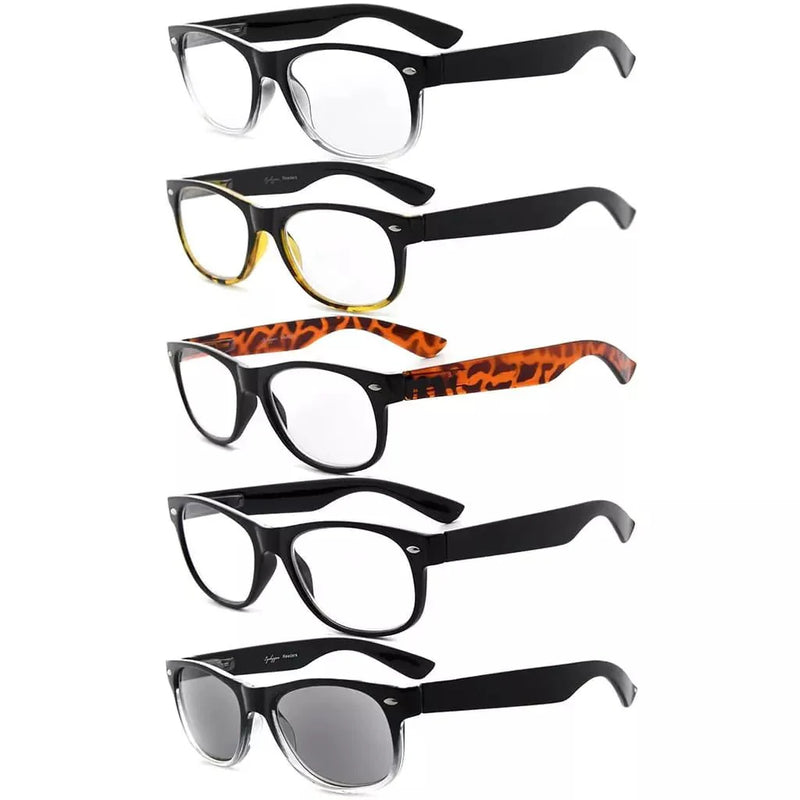 eyekeeper.com 5 Pack Retro Reading Glasses with Sunglasses R011-A Eyeglasses White Smoke 5 Pairs Mix / +0.50,5 Pairs Mix / +0.75,5 Pairs Mix / +1.00,5 Pairs Mix / +1.25,5 Pairs Mix / +1.50,5 Pairs Mix / +1.75,5 Pairs Mix / +2.00,5 Pairs Mix / +2.25,5 Pairs Mix / +2.50,5 Pairs Mix / +2.75,5 Pairs Mix / +3.00,5 Pairs Mix / +3.50,5 Pairs Mix / +