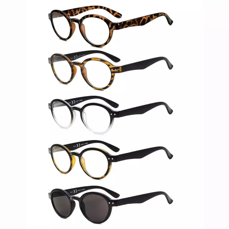 eyekeeper.com 5 Pack Retro Round Reading Glasses Include Sunglasses R070 Eyeglasses White Smoke 5 Pairs Mix / +0.50,5 Pairs Mix / +0.75,5 Pairs Mix / +1.00,5 Pairs Mix / +1.25,5 Pairs Mix / +1.50,5 Pairs Mix / +1.75,5 Pairs Mix / +2.75,5 Pairs Mix / +3.00,5 Pairs Mix / +3.50,5 Pairs Mix / +4.00