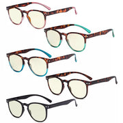 eyekeeper.com 5 Pack Round Chic Blue Light Filter Reading Glasses UVR060 Eyeglasses White Smoke 5 Pairs Mix / without magnification,5 Pairs Mix / +0.75,5 Pairs Mix / +1.00,5 Pairs Mix / +1.25,5 Pairs Mix / +1.50,5 Pairs Mix / +2.50,5 Pairs Mix / +3.00,5 Pairs Mix / +4.00