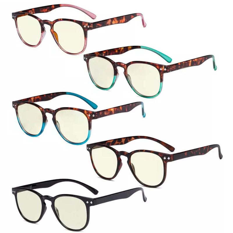 eyekeeper.com 5 Pack Round Chic Blue Light Filter Reading Glasses UVR060 Eyeglasses White Smoke 5 Pairs Mix / without magnification,5 Pairs Mix / +0.75,5 Pairs Mix / +1.00,5 Pairs Mix / +1.25,5 Pairs Mix / +1.50,5 Pairs Mix / +2.50,5 Pairs Mix / +3.00,5 Pairs Mix / +4.00