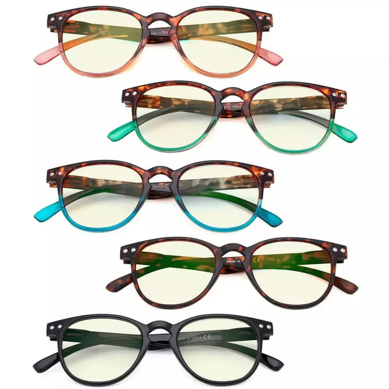 eyekeeper.com 5 Pack Round Chic Blue Light Filter Reading Glasses UVR060 Eyeglasses White Smoke 5 Pairs Mix / without magnification,5 Pairs Mix / +0.75,5 Pairs Mix / +1.00,5 Pairs Mix / +1.25,5 Pairs Mix / +1.50,5 Pairs Mix / +2.50,5 Pairs Mix / +3.00,5 Pairs Mix / +4.00
