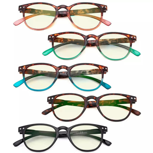 eyekeeper.com 5 Pack Round Chic Blue Light Filter Reading Glasses UVR060 Eyeglasses White Smoke 5 Pairs Mix / without magnification,5 Pairs Mix / +0.75,5 Pairs Mix / +1.00,5 Pairs Mix / +1.25,5 Pairs Mix / +1.50,5 Pairs Mix / +2.50,5 Pairs Mix / +3.00,5 Pairs Mix / +4.00