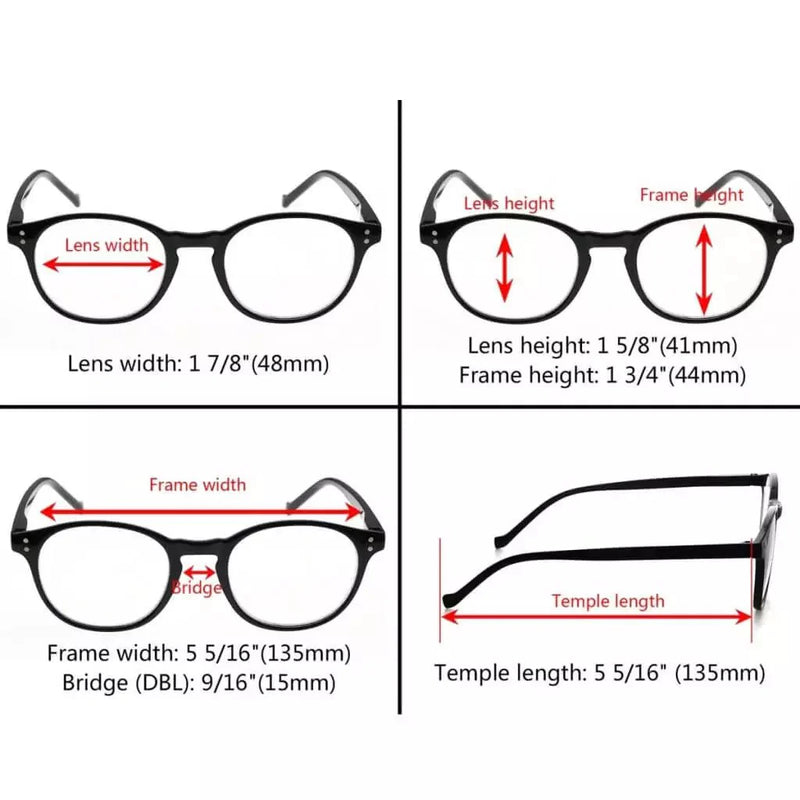 eyekeeper.com 5 Pack Round Reading Glasses Stylish Readers R9115A Eyeglasses Antique White 5 Pairs Mix / +0.50,5 Pairs Mix / +0.75,5 Pairs Mix / +1.00,5 Pairs Mix / +1.25,5 Pairs Mix / +1.50,5 Pairs Mix / +1.75
