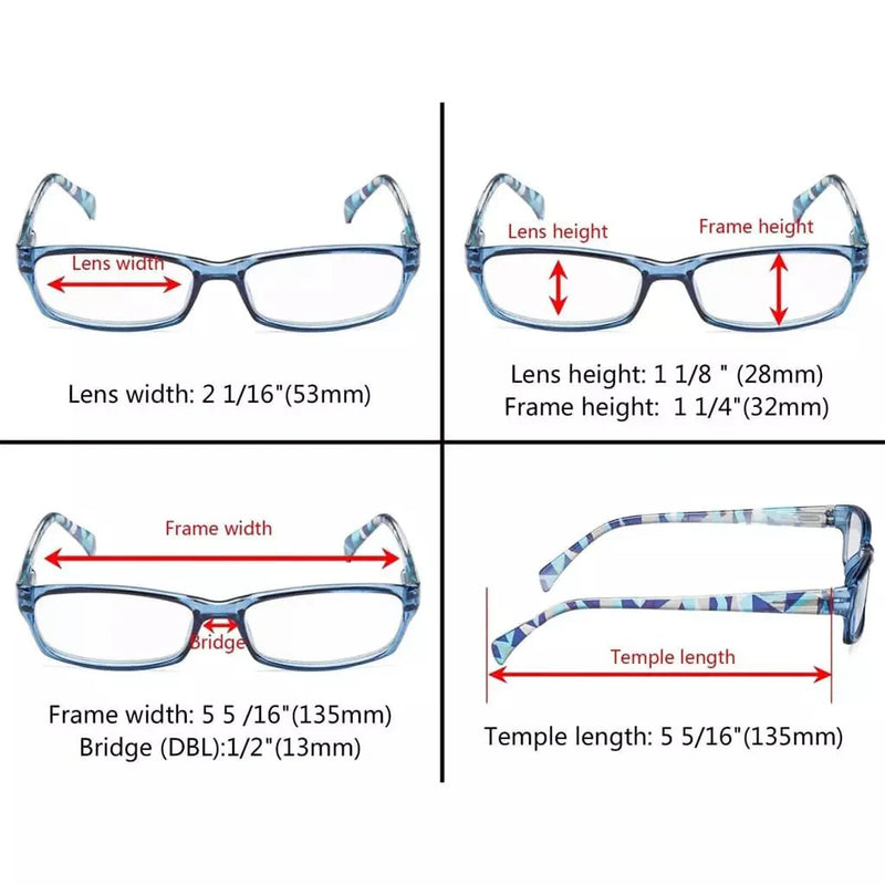 eyekeeper.com 5 Pack Rectangle Pattern Temples Reading Glasses RT1803 Eyeglasses White Smoke Blue-5pcs / +0.50,Blue-5pcs / +0.75,Blue-5pcs / +1.00,Blue-5pcs / +1.25,Brown-5pcs / +0.50,Brown-5pcs / +0.75,Brown-5pcs / +1.00,Brown-5pcs / +1.25,Brown-5pcs / +1.50,Brown-5pcs / +1.75,Brown-5pcs / +2.00,Brown-5pcs / +2.25,Brown-5pcs / +2.50,Grey-5pcs /