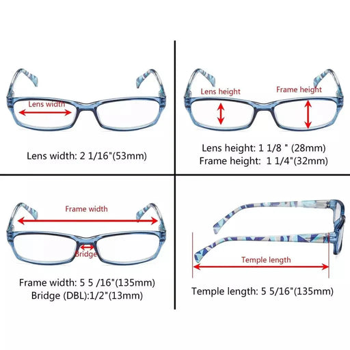 eyekeeper.com 5 Pack Rectangle Pattern Temples Reading Glasses RT1803 Eyeglasses White Smoke Blue-5pcs / +0.50,Blue-5pcs / +0.75,Blue-5pcs / +1.00,Blue-5pcs / +1.25,Brown-5pcs / +0.50,Brown-5pcs / +0.75,Brown-5pcs / +1.00,Brown-5pcs / +1.25,Brown-5pcs / +1.50,Brown-5pcs / +1.75,Brown-5pcs / +2.00,Brown-5pcs / +2.25,Brown-5pcs / +2.50,Grey-5pcs /