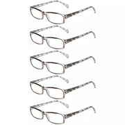 eyekeeper.com 5 Pack Rectangle Pattern Temples Reading Glasses RT1803 Eyeglasses White Smoke Grey-5pcs / +0.50,Grey-5pcs / +0.75,Grey-5pcs / +1.00,Grey-5pcs / +1.25,Grey-5pcs / +1.75,Grey-5pcs / +2.00,Grey-5pcs / +2.25,Grey-5pcs / +3.50