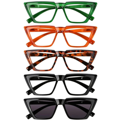 eyekeeper.com 5 Pack Sharp edged Cat-eye Reading Glasses Funky Readers R2138 Eyeglasses White Smoke 5 Pairs Mix / without magnification,5 Pairs Mix / +0.50,5 Pairs Mix / +0.75,5 Pairs Mix / +1.00,5 Pairs Mix / +1.25,5 Pairs Mix / +1.50,5 Pairs Mix / +1.75,5 Pairs Mix / +2.00,5 Pairs Mix / +2.25,5 Pairs Mix / +2.50,5 Pairs Mix / +2.75,5 Pairs Mix / +3.00