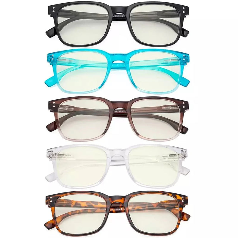 eyekeeper.com 5 Pack Stylish Blue Light Filter Reading Glasses UVRT1804 Eyeglasses White Smoke 5 Pairs Mix / without magnification,5 Pairs Mix / +0.50,5 Pairs Mix / +0.75,5 Pairs Mix / +1.00,5 Pairs Mix / +1.25,5 Pairs Mix / +1.50,5 Pairs Mix / +1.75,5 Pairs Mix / +2.00,5 Pairs Mix / +2.25,5 Pairs Mix / +2.50,5 Pairs Mix / +2.75,5 Pairs Mix / +3.00