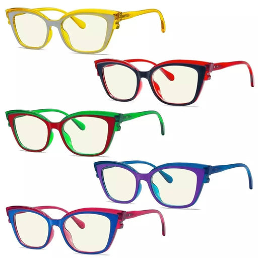 eyekeeper.com 5 Pack Stylish Cat-eye Blue Light Filter Reading Glasses UV2127 Eyeglasses White Smoke 5 Pairs Mix / without magnification,5 Pairs Mix / +0.50,5 Pairs Mix / +1.00,5 Pairs Mix / +1.25,5 Pairs Mix / +1.50,5 Pairs Mix / +1.75,5 Pairs Mix / +2.00,5 Pairs Mix / +2.25,5 Pairs Mix / +2.50,5 Pairs Mix / +3.00,5 Pairs Mix / +3.50,5 Pairs Mix / +4.00