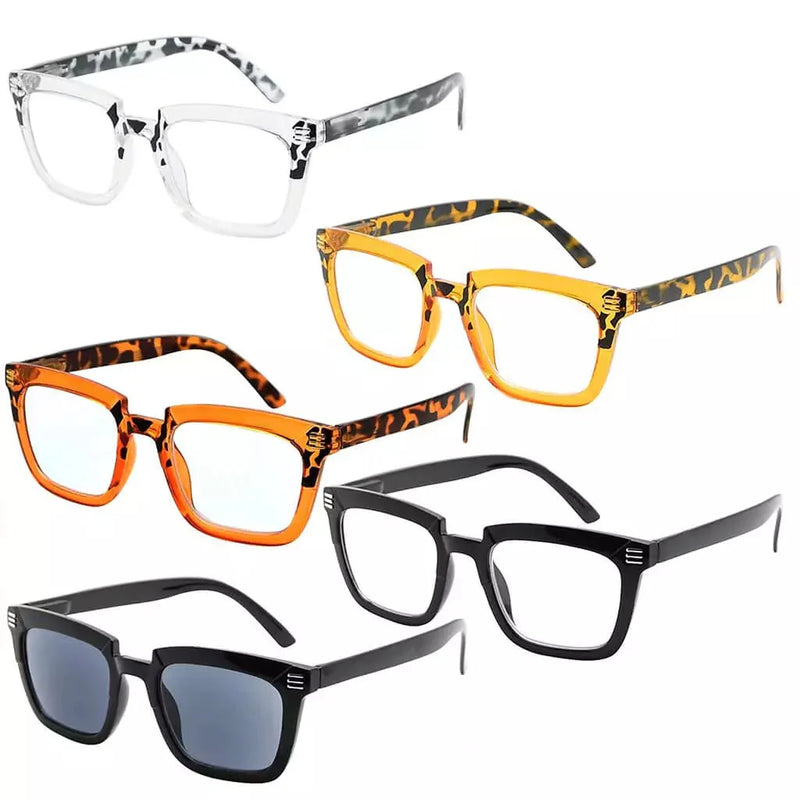 eyekeeper.com 5 Pack Stylish Rectangle Reading Glasses R2109 Eyeglasses White Smoke 5 Pairs Mix / without magnification,5 Pairs Mix / +0.50,5 Pairs Mix / +0.75,5 Pairs Mix / +1.00,5 Pairs Mix / +1.25,5 Pairs Mix / +1.50,5 Pairs Mix / +1.75,5 Pairs Mix / +2.00,5 Pairs Mix / +2.25,5 Pairs Mix / +2.50,5 Pairs Mix / +2.75,5 Pairs Mix / +3.00