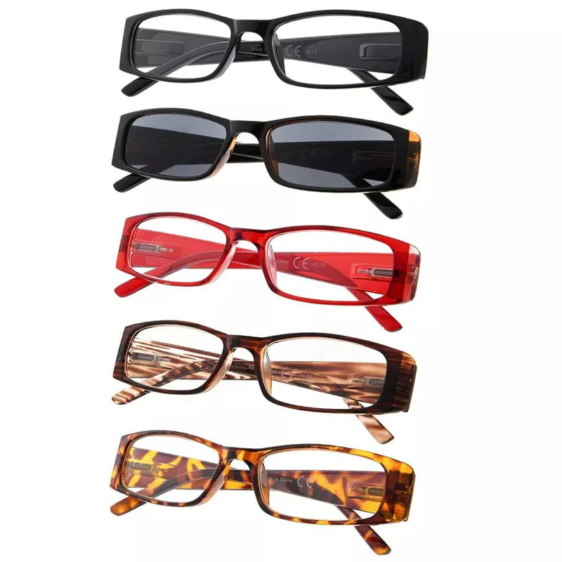 eyekeeper.com 5 Pack Stylish Rectangular Reading Glasses Sunshine Readers R006 Eyeglasses White Smoke 5 Pairs Mix / without magnification,5 Pairs Mix / +0.50,5 Pairs Mix / +0.75,5 Pairs Mix / +1.00,5 Pairs Mix / +1.25,5 Pairs Mix / +1.50,5 Pairs Mix / +1.75,5 Pairs Mix / +2.00,5 Pairs Mix / +2.25,5 Pairs Mix / +2.50,5 Pairs Mix / +2.75,5 Pairs Mix / +3.00