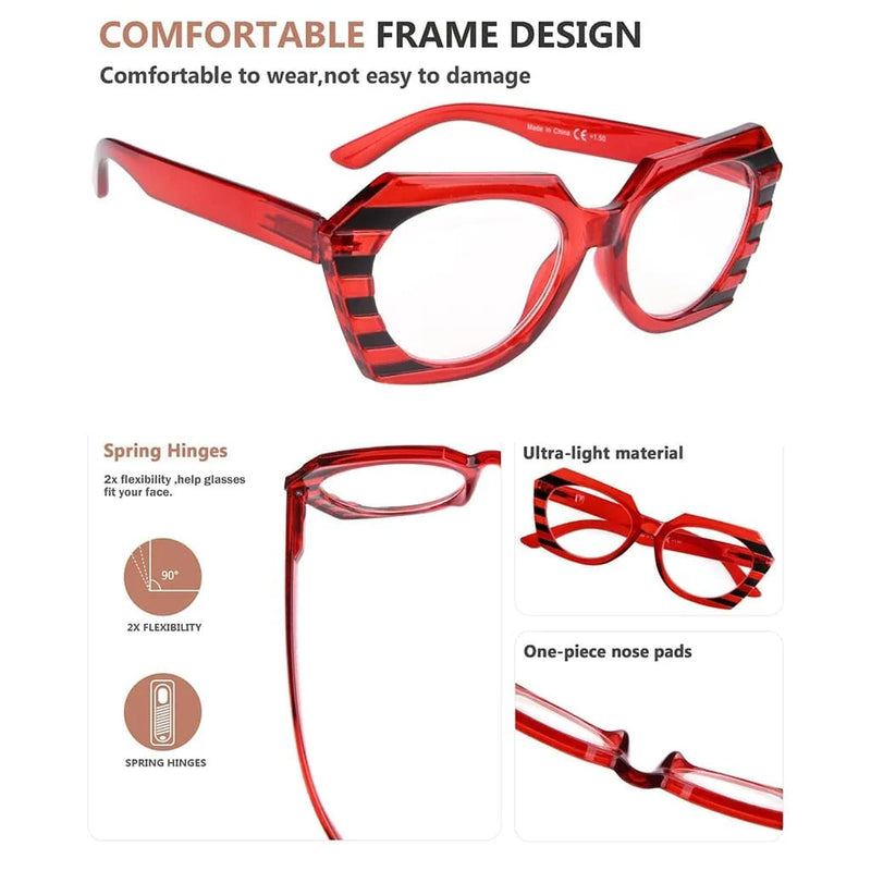 eyekeeper.com 5 Pack Stylish Stripe Polygon Reading Glasses R2135 Eyeglasses White Smoke 5 Pairs Mix / without magnification,5 Pairs Mix / +0.50,5 Pairs Mix / +0.75,5 Pairs Mix / +1.00,5 Pairs Mix / +1.25,5 Pairs Mix / +1.50,5 Pairs Mix / +1.75,5 Pairs Mix / +2.00,5 Pairs Mix / +2.25,5 Pairs Mix / +2.50,5 Pairs Mix / +2.75,5 Pairs Mix / +3.00