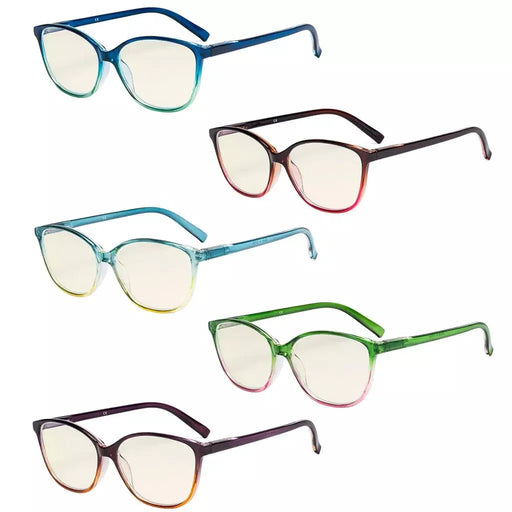eyekeeper.com 5 Pack Stylish Two-tone Blue Light Filter Readers UVRFH2 Eyeglasses White Smoke 5 Pairs Mix / without magnification,5 Pairs Mix / +0.50,5 Pairs Mix / +0.75,5 Pairs Mix / +1.00,5 Pairs Mix / +1.25,5 Pairs Mix / +1.50,5 Pairs Mix / +1.75,5 Pairs Mix / +2.00,5 Pairs Mix / +2.50,5 Pairs Mix / +3.00