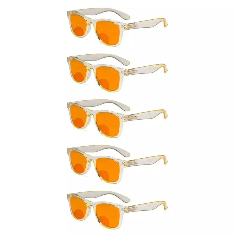 eyekeeper.com 5 Pack Thick Bifocal Blue Light Blocking Reading Glasses DSS027 Eyeglasses White Smoke Yellow-5pcs / without magnification,Yellow-5pcs / +1.00,Yellow-5pcs / +1.50,Yellow-5pcs / +2.50,Yellow-5pcs / +3.00