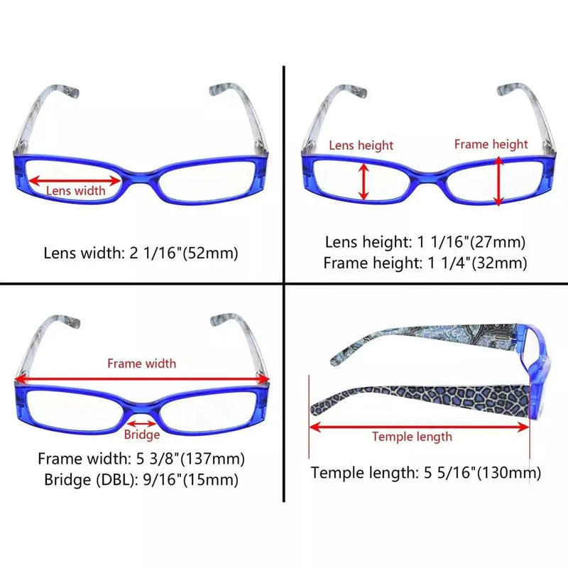 eyekeeper.com 5 Pack Tiger Pattern Rectangle Reading Glasses R040A Eyeglasses White Smoke 5 Pairs Mix / +0.50,5 Pairs Mix / +0.75,5 Pairs Mix / +1.00,5 Pairs Mix / +1.25,5 Pairs Mix / +1.50,5 Pairs Mix / +1.75,5 Pairs Mix / +2.00,5 Pairs Mix / +2.25,5 Pairs Mix / +2.50,5 Pairs Mix / +2.75,5 Pairs Mix / +3.00,5 Pairs Mix / +3.50,5 Pairs Mix / +