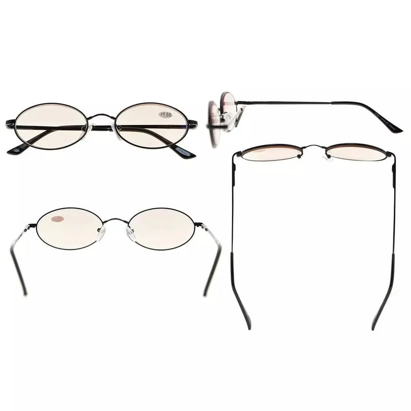 eyekeeper.com 5 Pack Titanium Blue Light Filter Reading Glasses UVR1643 Eyeglasses White Smoke 5 Pairs Mix / +0.50,5 Pairs Mix / +0.75