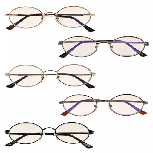 eyekeeper.com 5 Pack Titanium Blue Light Filter Reading Glasses UVR1643 Eyeglasses White Smoke 5 Pairs Mix / +0.50,5 Pairs Mix / +0.75