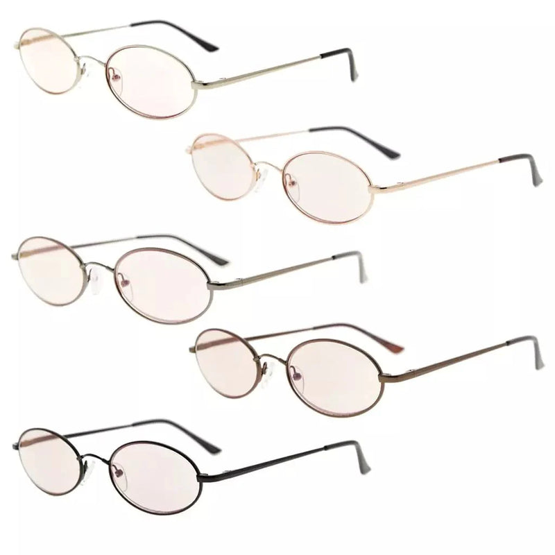 eyekeeper.com 5 Pack Titanium Blue Light Filter Reading Glasses UVR1643 Eyeglasses White Smoke 5 Pairs Mix / +0.50,5 Pairs Mix / +0.75
