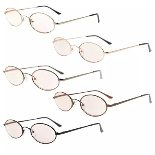 eyekeeper.com 5 Pack Titanium Blue Light Filter Reading Glasses UVR1643 Eyeglasses White Smoke 5 Pairs Mix / +0.50,5 Pairs Mix / +0.75