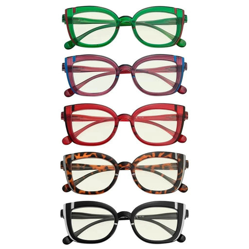 eyekeeper.com 5 Pack Trendy Cat-eye Blue Light Filter Reading Glasses UV2117 Eyeglasses White Smoke 5 Pairs Mix / without magnification,5 Pairs Mix / +0.50,5 Pairs Mix / +1.00,5 Pairs Mix / +1.25,5 Pairs Mix / +1.50,5 Pairs Mix / +1.75,5 Pairs Mix / +2.00,5 Pairs Mix / +2.25,5 Pairs Mix / +2.50,5 Pairs Mix / +3.00,5 Pairs Mix / +3.50,5 Pairs Mix / +4.00