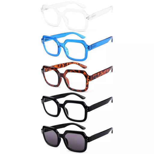 eyekeeper.com 5 Pack Trendy Reading Glasses Polygon Readers R2130 Eyeglasses White Smoke 5 Pairs Mix / without magnification,5 Pairs Mix / +0.50,5 Pairs Mix / +0.75,5 Pairs Mix / +1.00,5 Pairs Mix / +1.25,5 Pairs Mix / +1.50,5 Pairs Mix / +1.75,5 Pairs Mix / +2.00,5 Pairs Mix / +2.25,5 Pairs Mix / +2.50,5 Pairs Mix / +2.75,5 Pairs Mix / +3.00