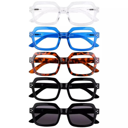 eyekeeper.com 5 Pack Trendy Reading Glasses Polygon Readers R2130 Eyeglasses White Smoke 5 Pairs Mix / without magnification,5 Pairs Mix / +0.50,5 Pairs Mix / +0.75,5 Pairs Mix / +1.00,5 Pairs Mix / +1.25,5 Pairs Mix / +1.50,5 Pairs Mix / +1.75,5 Pairs Mix / +2.00,5 Pairs Mix / +2.25,5 Pairs Mix / +2.50,5 Pairs Mix / +2.75,5 Pairs Mix / +3.00