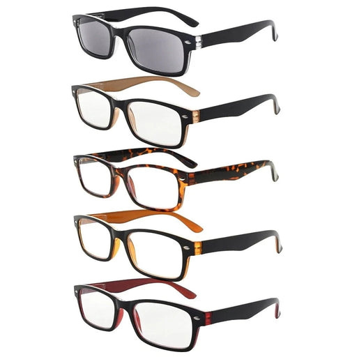 eyekeeper.com 5 Pack Vintage Reading Glasses R055 Eyeglasses White Smoke 5 Pairs Mix / +0.50,5 Pairs Mix / +0.75,5 Pairs Mix / +1.00,5 Pairs Mix / +1.25,5 Pairs Mix / +1.50