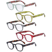 eyekeeper.com 5 Pack Vintage Reading Glasses R124F Eyeglasses White Smoke 5 Pairs Mix / +0.50,5 Pairs Mix / +0.75