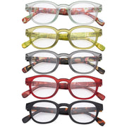 eyekeeper.com 5 Pack Vintage Reading Glasses R124F Eyeglasses White Smoke 5 Pairs Mix / +0.50,5 Pairs Mix / +0.75