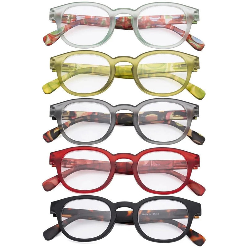eyekeeper.com 5 Pack Vintage Reading Glasses R124F Eyeglasses White Smoke 5 Pairs Mix / +0.50,5 Pairs Mix / +0.75