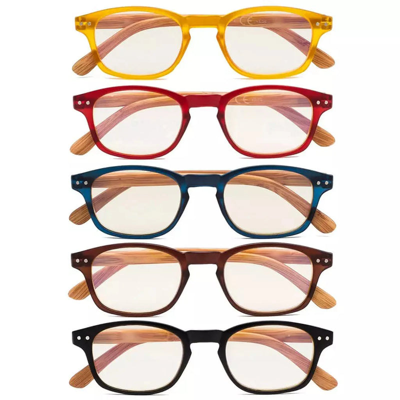 eyekeeper.com 5 Pack Wooden Arms Blue Light Filter Reading Glasses UVR034 Eyeglasses White Smoke 5 Pairs Mix / +0.50,5 Pairs Mix / +0.75,5 Pairs Mix / +1.00,5 Pairs Mix / +1.25,5 Pairs Mix / +4.00