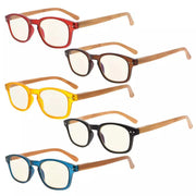 eyekeeper.com 5 Pack Wooden Arms Blue Light Filter Reading Glasses UVR034 Eyeglasses White Smoke 5 Pairs Mix / +0.50,5 Pairs Mix / +0.75,5 Pairs Mix / +1.00,5 Pairs Mix / +1.25,5 Pairs Mix / +4.00