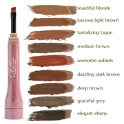 Chella eyebrow cream Brow & Eye White Smoke Beautiful Blonde,Luscious Light Brown,Tantalizing Taupe,Marvelous Medium Brown,Awesome Auburn,Dazzling Dark Brown,Delightful Deep Brown,Graceful Grey,Elegant Ebony