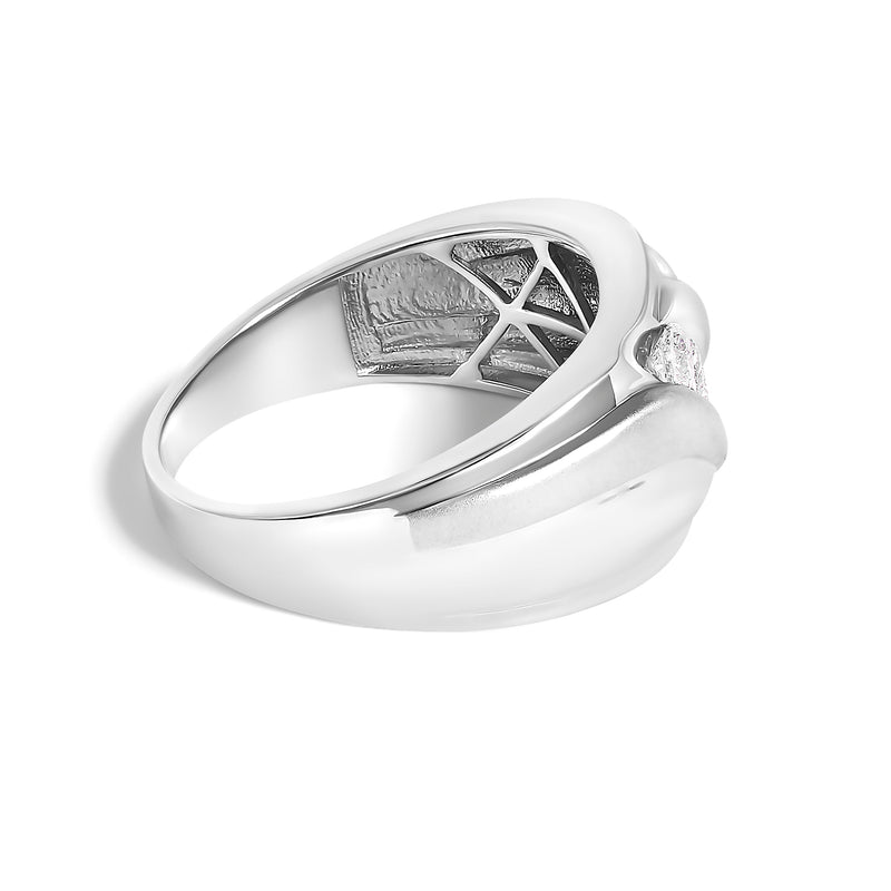 Bids.com Men's .925 Sterling Silver 1/2 Cttw Diamond Channel Set 3-Stone Band Ring - Ring Size 10 Rings White Smoke 10 / White.Sterling Silver,9 / White.Sterling Silver,11 / White.Sterling Silver,9.5 / White.Sterling Silver,10.5 / White.Sterling Silver,11.5 / White.Sterling Silver