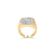 Bids.com 10K Yellow Gold 1 1/2 Cttw Diamond Cluster and Halo Signet Mens Ring (K-L Color, I1-I2 Clarity) - Size 10 Rings White Smoke 10 / YellowWhite.Gold,9 / YellowWhite.Gold,11 / Yellow.Gold,12 / YellowWhite.Gold