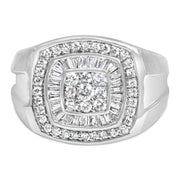 Bids.com 14K White Gold Men's 1 CTTW Diamond Band Ring Rings Gray 10 / White.Gold,10.5 / White.Gold,9.5 / White.Gold