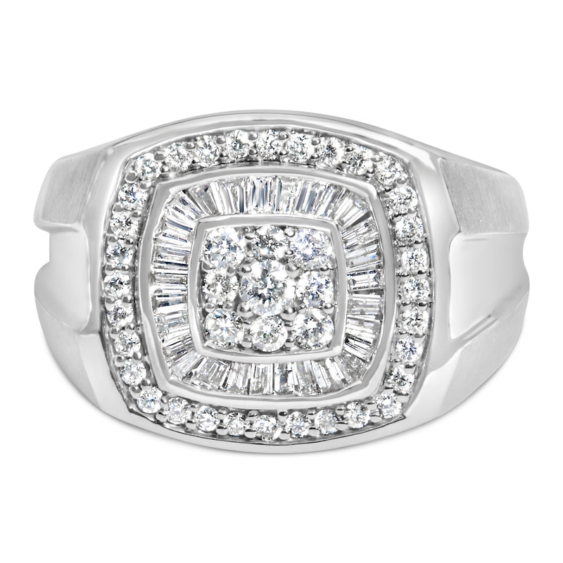 Bids.com 14K White Gold Men's 1 CTTW Diamond Band Ring Rings Gray 10 / White.Gold,10.5 / White.Gold,9.5 / White.Gold