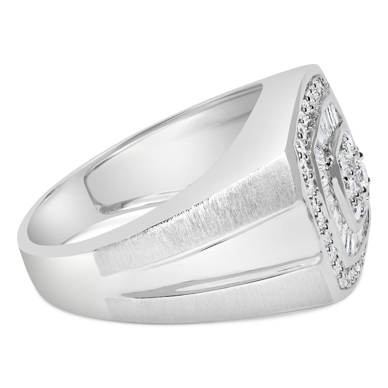 Bids.com 14K White Gold Men's 1 CTTW Diamond Band Ring Rings White Smoke 10 / White.Gold,10.5 / White.Gold,9.5 / White.Gold