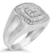 Bids.com 14K White Gold Men's 1 CTTW Diamond Band Ring Rings White Smoke 10 / White.Gold,10.5 / White.Gold,9.5 / White.Gold