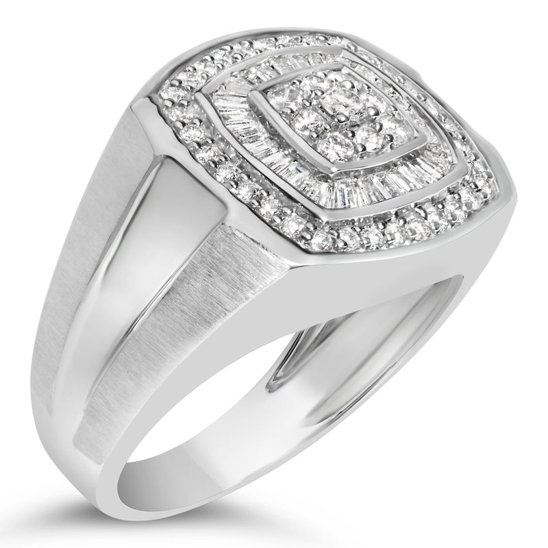 Bids.com 14K White Gold Men's 1 CTTW Diamond Band Ring Rings White Smoke 10 / White.Gold,10.5 / White.Gold,9.5 / White.Gold