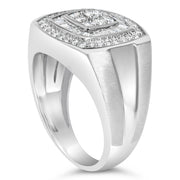 Bids.com 14K White Gold Men's 1 CTTW Diamond Band Ring Rings White Smoke 10 / White.Gold,10.5 / White.Gold,9.5 / White.Gold