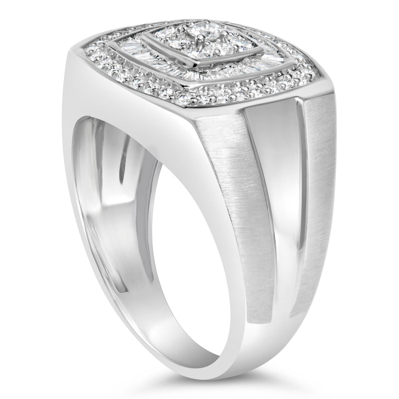 Bids.com 14K White Gold Men's 1 CTTW Diamond Band Ring Rings White Smoke 10 / White.Gold,10.5 / White.Gold,9.5 / White.Gold