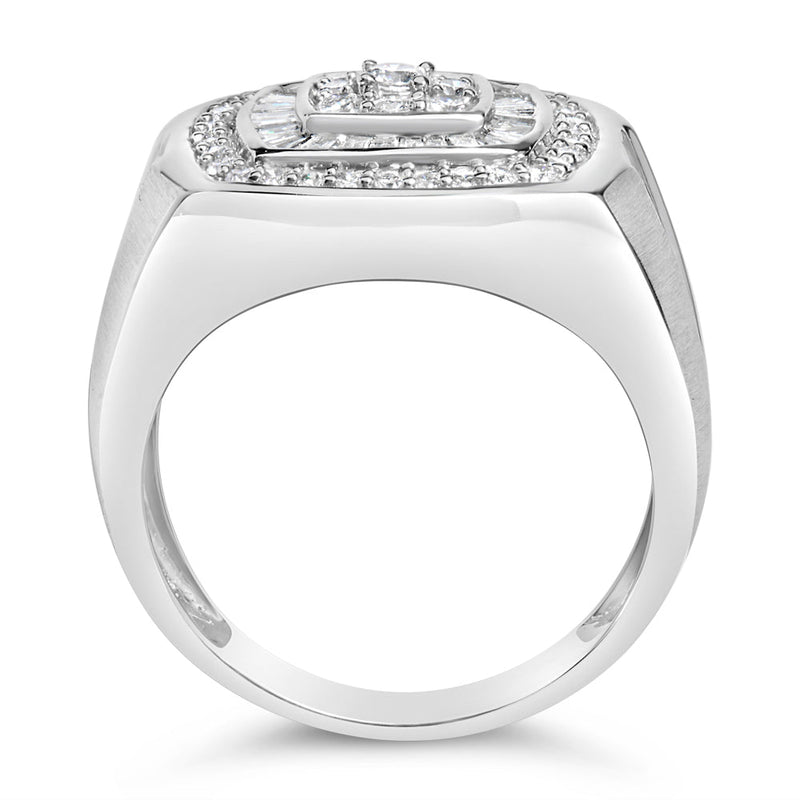 Bids.com 14K White Gold Men's 1 CTTW Diamond Band Ring Rings White Smoke 10 / White.Gold,10.5 / White.Gold,9.5 / White.Gold