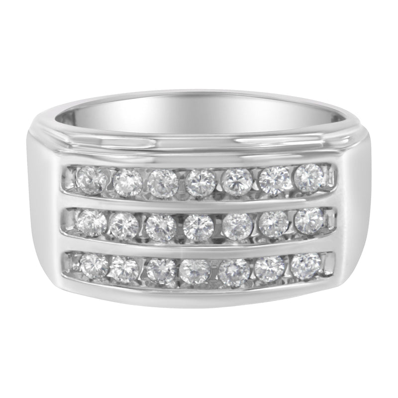 Bids.com 14K White Gold Men's Diamond Channel Set Band Ring (1 cttw, H-I Color, SI2-I1 Clarity) Rings Gray 13 / White.Gold,11 / White.Gold,10.5 / White.Gold,10.25 / White.Gold,10 / White.Gold,12 / White.Gold