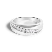 Bids.com Men's.925 Sterling Silver 1/2 Cttw Diamond 9 Stone Band Ring - Size 10 Rings White Smoke 10 / White.Sterling Silver,9 / White.Sterling Silver,11 / White.Sterling Silver,9.5 / White.Sterling Silver,10.5 / White.Sterling Silver,11.5 / White.Sterling Silver