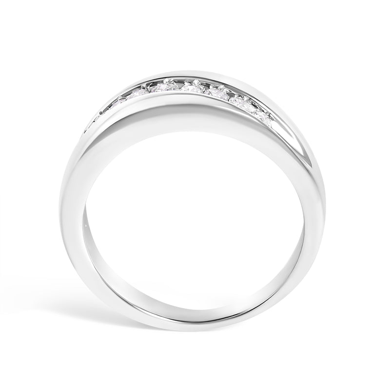 Bids.com Men's.925 Sterling Silver 1/2 Cttw Diamond 9 Stone Band Ring - Size 10 Rings White Smoke 10 / White.Sterling Silver,9 / White.Sterling Silver,11 / White.Sterling Silver,9.5 / White.Sterling Silver,10.5 / White.Sterling Silver,11.5 / White.Sterling Silver