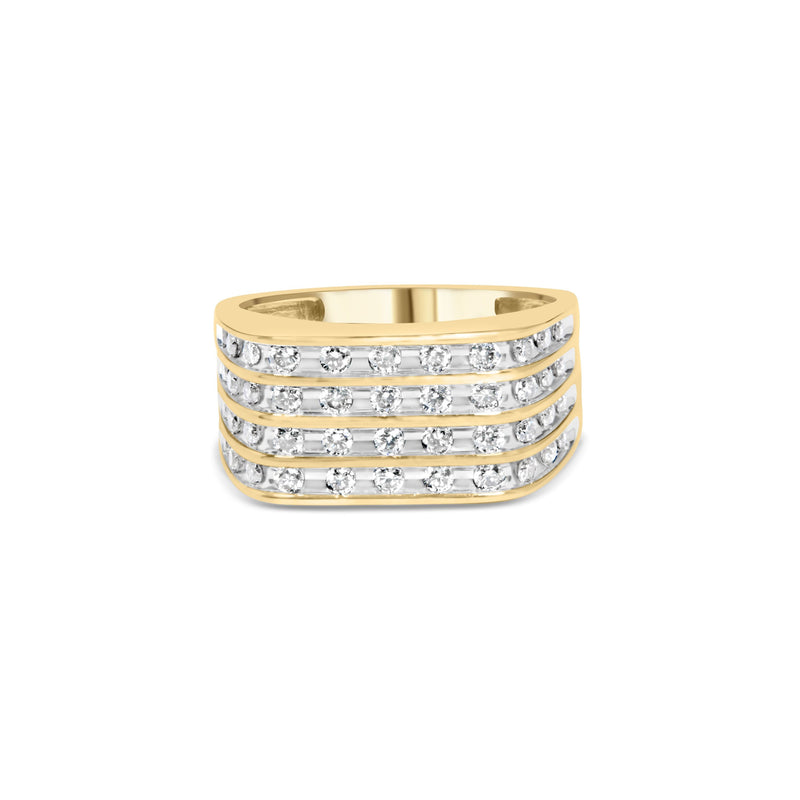 Bids.com 10K Yellow Gold 1.00 Cttw Diamond Multi Row Mens Ring Band Rings Wheat 10 / Yellow.Gold,9 / Yellow.Gold,11 / Yellow.Gold,8.5 / Yellow.Gold,9.5 / Yellow.Gold,10.5 / Yellow.Gold,11.5 / Yellow.Gold