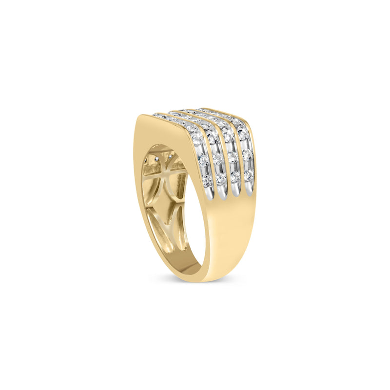 Bids.com 10K Yellow Gold 1.00 Cttw Diamond Multi Row Mens Ring Band Rings White Smoke 10 / Yellow.Gold,9 / Yellow.Gold,11 / Yellow.Gold,8.5 / Yellow.Gold,9.5 / Yellow.Gold,10.5 / Yellow.Gold,11.5 / Yellow.Gold
