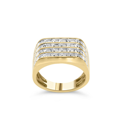 Bids.com 10K Yellow Gold 1.00 Cttw Diamond Multi Row Mens Ring Band Rings White Smoke 10 / Yellow.Gold,9 / Yellow.Gold,11 / Yellow.Gold,8.5 / Yellow.Gold,9.5 / Yellow.Gold,10.5 / Yellow.Gold,11.5 / Yellow.Gold